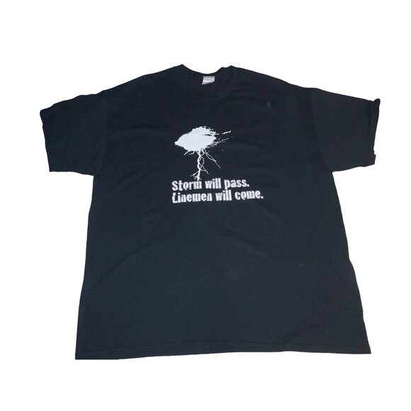 Utility Tech Linemen's Black T-Shirt Size Men's XL - Picture 6 of 8